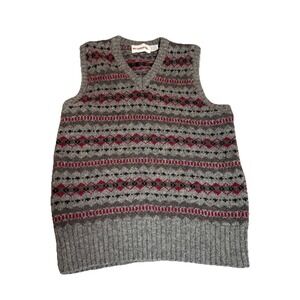VINTAGE McGregor Sweater Vest Size Medium Wool V-neck Grandpacore Gray Preppy